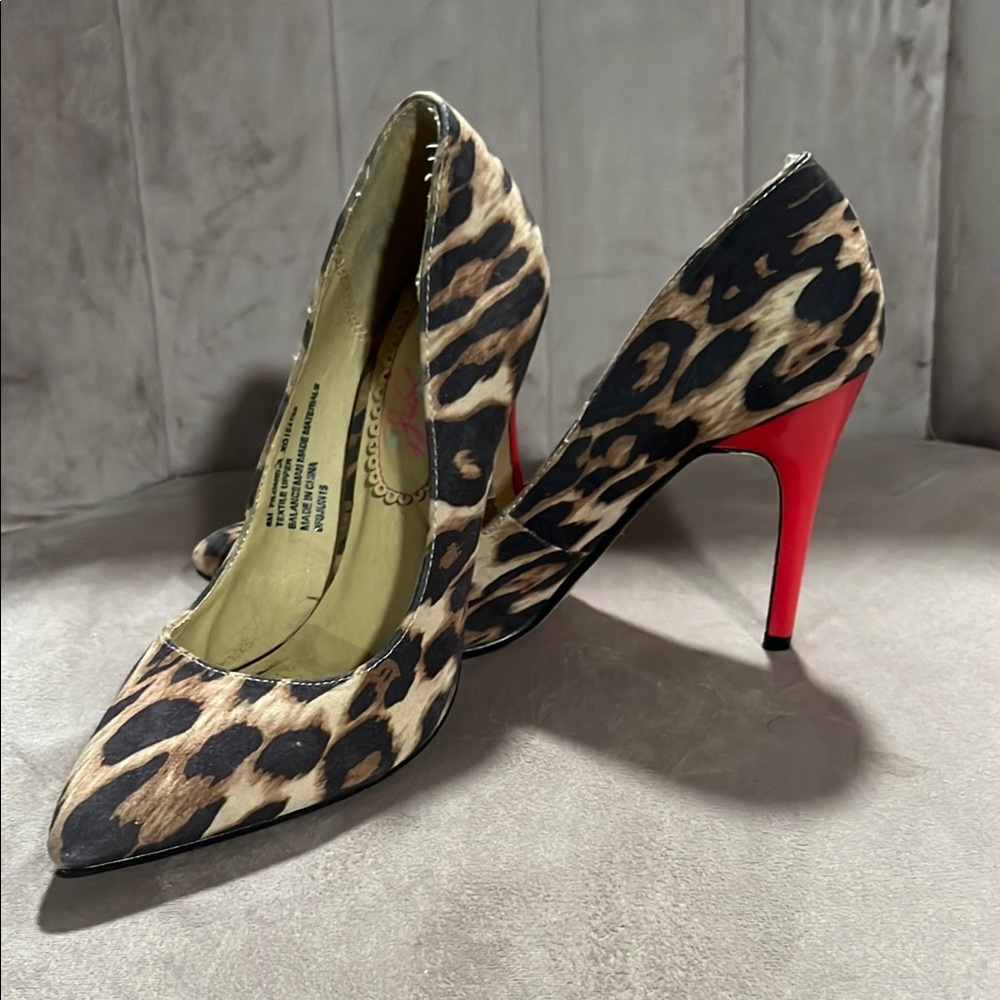 Leopard Print Red Heel Women's Shoes